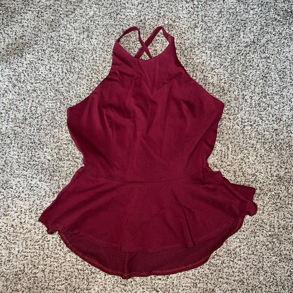 🎆 Maroon Backless Formal Top